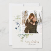 Winter Watercolor Floral Weihnachten Foto (Vorderseite)