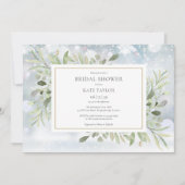 Winter Watercolor Greenery Brautparty Einladung (Vorderseite)