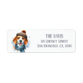 Winter Watercolor Hat und Scarf Beagle - (Vorne)