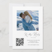 Winter Watercolor Hills Mountains QR Code Hochzeit Einladung (Rückseite)