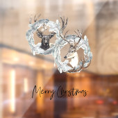 Winter Watercolor Hirschbrand Weihnachten Fensteraufkleber (Blatt 2)