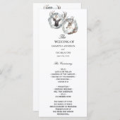 Winter Watercolor Hirschreath Silver Menükarte (Vorne/Hinten)