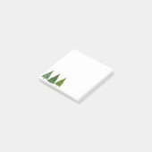 Winter Watercolor Holiday Green Christmas Tree Post-it Klebezettel (angewinkelt)