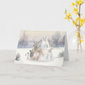 Winter Watercolor Holiday Kreaturen Karte (Gelbe Blume)