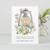 Winter Watercolor Lantern Snow Weihnachtskarte (Stehend Vorderseite)