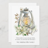 Winter Watercolor Lantern Snow Weihnachtskarte (Vorne/Hinten)