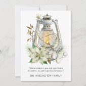 Winter Watercolor Lantern Snow Weihnachtskarte (Vorderseite)