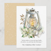 Winter Watercolor Lantern Snow Weihnachtskarte (Vorne/Hinten)