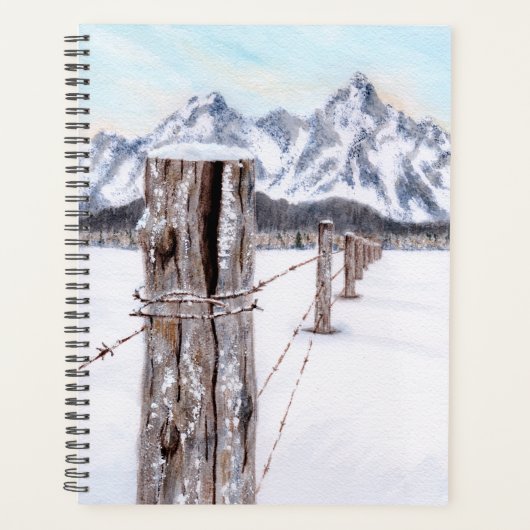 Winter watercolor mountain art planner planer (Vorderseite)
