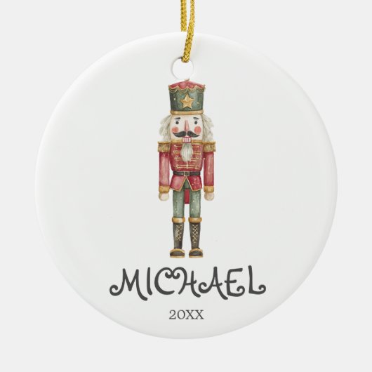 Winter Watercolor Nutcracker Soldier ornament (Vorne)