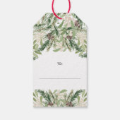 Winter Watercolor Personalisierter Urlaub mit Blum Geschenkanhänger (Rückseite)