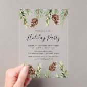 Winter Watercolor Pine Cone Feiertag Acryleinladungen (Insitu (Handheld))