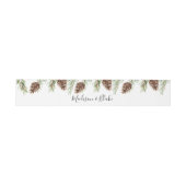 Winter Watercolor Pinecone Wedding Einladungsbanderole (Flach)