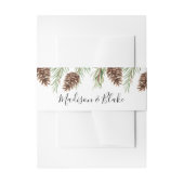 Winter Watercolor Pinecone Wedding Einladungsbanderole (Vorderseite Beispiel)