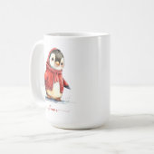 Winter Watercolor Pinguin Personalisiert Weihnacht Kaffeetasse (Vorderseite Links)
