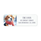 Winter Watercolor Red Scarf Beagle - (Vorne)