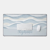 Winter Watercolor Snowfall Wave Personalized Schreibtischunterlage (Tastatur & Maus)