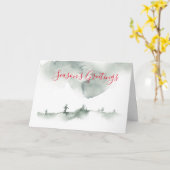 Winter Watercolor Szene Urlaub Karte (Gelbe Blume)