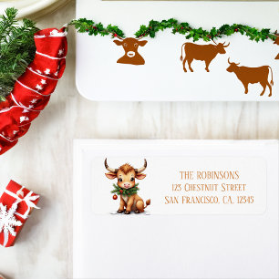Winter Watercolor Texas Longhorn Calf Garland