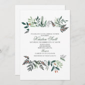 Winter Watercolor Wreath Bridal Dusche Einladung (Vorne/Hinten)