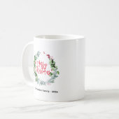 winter watercolor wreath christmas kaffeetasse (Vorderseite Links)