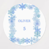 Winter Waterproof Labels Minimalist Snowflake Name Etiketten (Design 1)