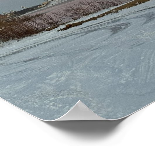 Winter Waterscape Sunset Poster (Ecke)