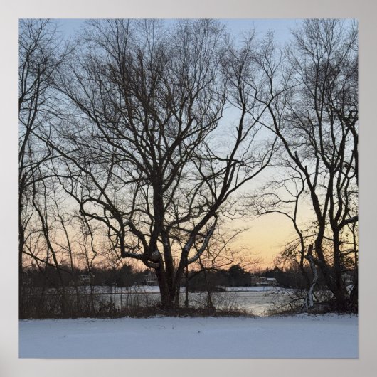 Winter Waterscape Sunset Poster (Vorne)
