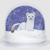 Winter Weasel Stoat Christmas Art Schneekugeln (Vorderseite)