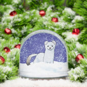 Winter Weasel Stoat Christmas Art Schneekugeln (Weihnachten)