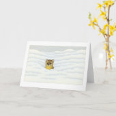 Winter Weasel - Weihnachtskarte Karte (Gelbe Blume)