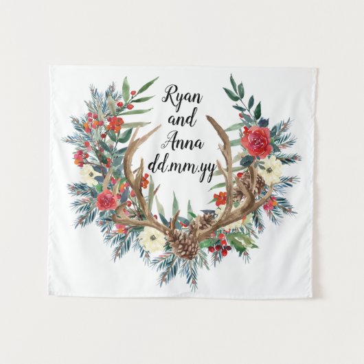 Winter Wedding Back Drop, Weihnachts Foto Stand Ta Wandteppich (Vorderseite (Horizontal))