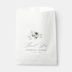 Winter Wedding Black & White Anemones Vielen Dank Geschenktütchen