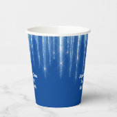 Winter Wedding Blue Icicles Pappbecher (Links)