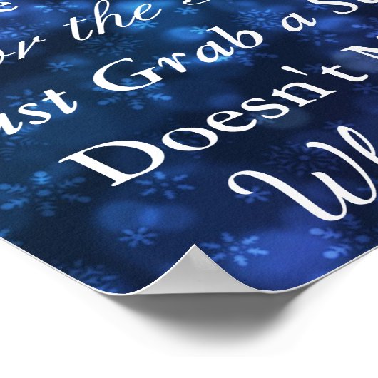 Winter Wedding Blue & White Seating Poster (Ecke)