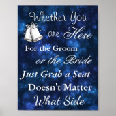 Winter Wedding Blue & White Seating Poster (Vorne)