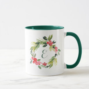 Winter Wedding Blumenmonogramm des Tasse