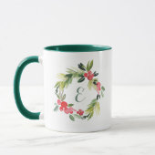 Winter Wedding Blumenmonogramm des Tasse (Links)