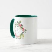 Winter Wedding Blumenmonogramm des Tasse (Vorderseite Links)