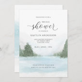 Winter Wedding Brautparty Lake Trees Snow Einladung (Vorne/Hinten)