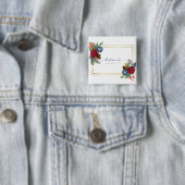 Winter Wedding Burgundy Aquamarin Blue Modern Button (Beispiel)