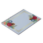 Winter Wedding Burgundy Aquamarin Blue Modern Notizblock (Linke Seite)