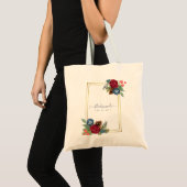 Winter Wedding Burgundy Aquamarin Blue Modern Tragetasche (Vorderseite (Produkt))