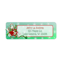 Winter Wedding Candy Cane Address Labels