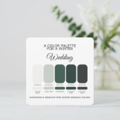Winter Wedding Color Palette 2026 Card Einladung (Stehend Vorderseite)