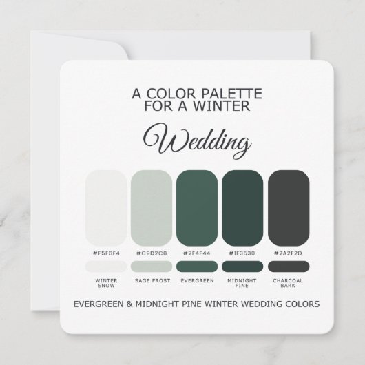 Winter Wedding Color Palette 2026 Card Einladung (Vorderseite)