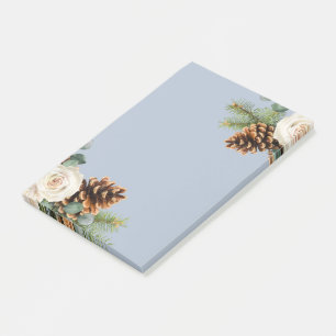 Winter Wedding Eukalyptus Grüne Weiße Rosen Post-it Klebezettel