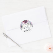 Winter Wedding floral Personalisiert Runder Aufkleber (Umschlag)