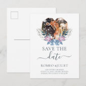 Winter Wedding Foto Herzform Ankündigungspostkarte (Vorne/Hinten)