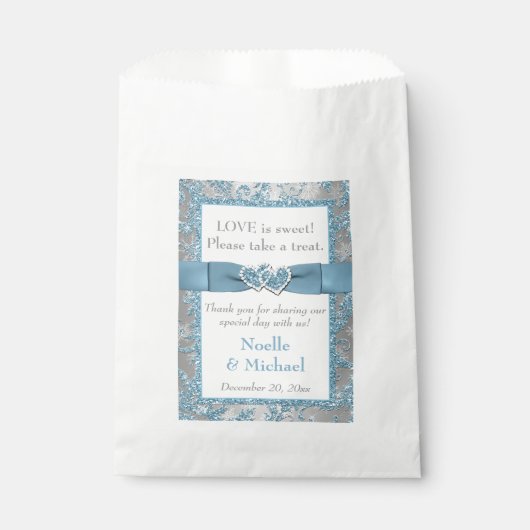 Winter Wedding Fvor Bag | Winter Wonderland Blue Geschenktütchen (Vorderseite)